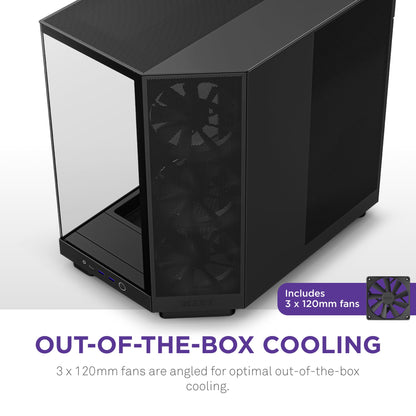 NZXT H6 Flow Dual-Chamber Panorama PC Gehäuse - Schwarz