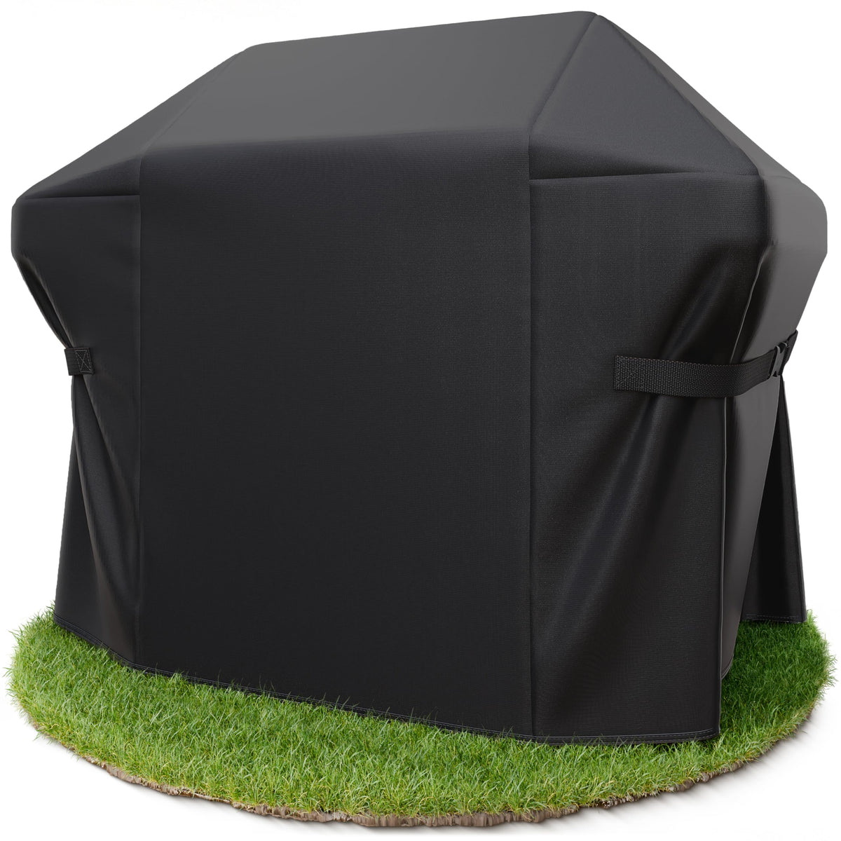 AMZBBQ Grillabdeckung 150 x 120 x 75 cm, wasserdichte Abdeckhaube aus Polyester mit Steckschnallen