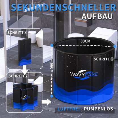 Faltbares Eisbad Sportler – 80x66 cm Schwarz