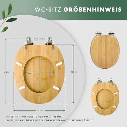 Benkstein WC-Deckel aus Bambus mit Absenkautomatik, antibakteriell