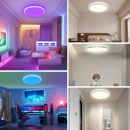 ONDTA LED Deckenleuchte Dimmbar RGB Panel Ø57cm – Neutralweiss 4000K
