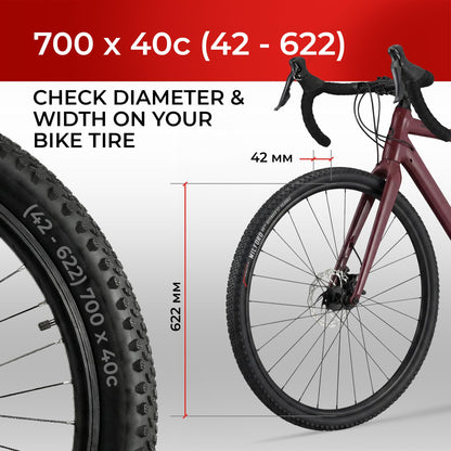 Fincci Gravel Faltreifen 28 Zoll 700x40c – Paar mit Pannenschutz