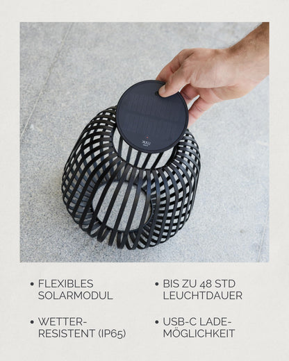 LUUK Studio SOLIS Solarlaterne, dimmbar, IP65, schwarz