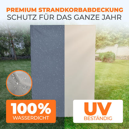 Kronenburg Strandkorb Schutzhülle 600D Oxford wasserdicht 120 cm grau