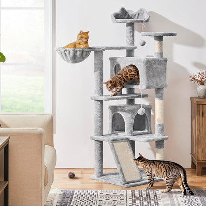 Yaheetech Kratzbaum für Katzen 145 cm - Hellgrau