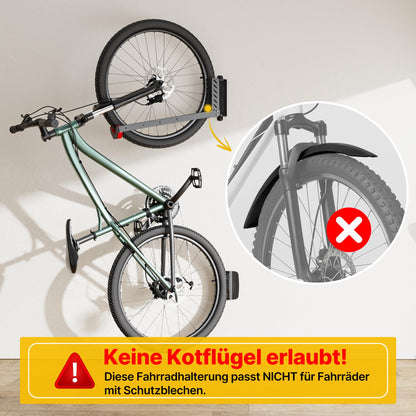 monTEK Fahrrad-Wandhalterung schwenkbar, belastbar bis 35 kg