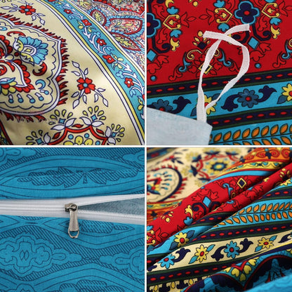 Qucover Bettwäsche Set 155x220 cm Baumwolle Bunt mit Kissenbezug 80x80