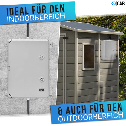 QCAB Verteilerkasten IP65 wasserdicht, ABS-Gehäuse, 30 x 40 x 17 cm