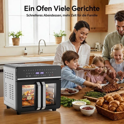 Emphsism AFTO Heissluftfritteuse 23L XXL Dual Zone mit 15 Programmen