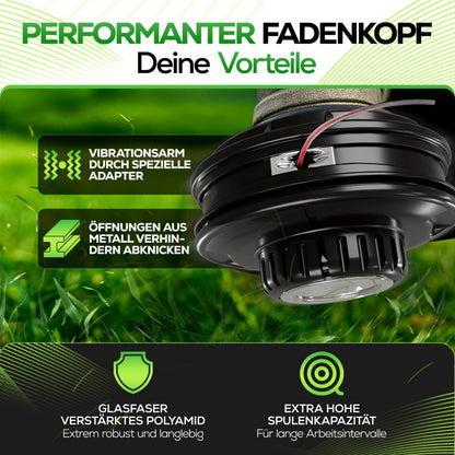 Heckenpracht Fadenkopf für Motorsense mit Stahlknauf, Tap & Go
