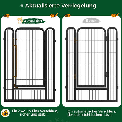 Yaheetech Welpenauslauf 6-teilig – 100cm hoch, faltbar mit Tür