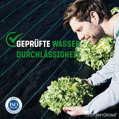 GardenGloss Unkrautvlies 100g/m², 30m², wasserdurchlässig, UV-stabil