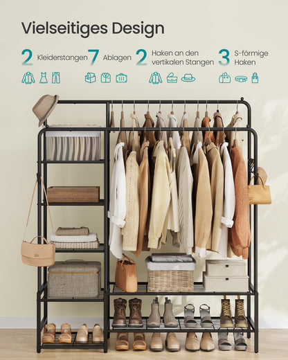 SONGMICS Kleiderständer HSR182B01, offener Kleiderschrank, schwarz