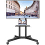 BONTEC TV Ständer rollbar, höhenverstellbar, für 32-85 Zoll bis 55 kg mit Ablage und feststellbaren Rollen