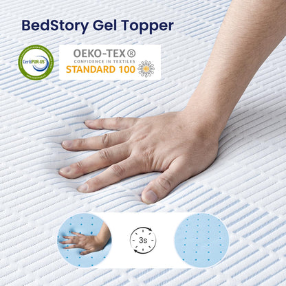 BedStory Gel Memory Foam Matratzentopper 180x200cm 10cm H3/H4