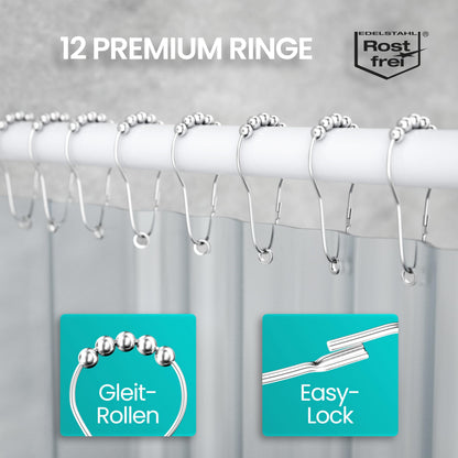 Winkel Duschstange L/U Form 6-in-1 System – Rostfrei, ohne Deckenhalterung