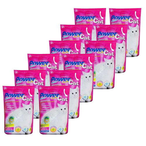 Powercat Magic Silikat Katzenstreu 12 x 5 Liter (60 L), nicht klumpendes Silikatgranulat
