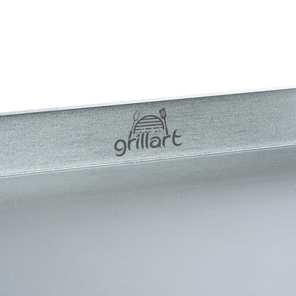 grillart Plancha Grillplatte Edelstahl 4 mm 30x40 cm mit Grillspachtel