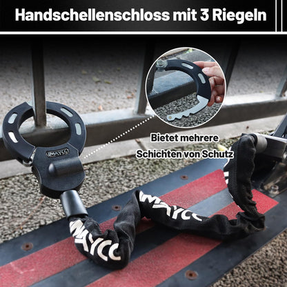 IMAYCC E-Scooter Schloss, Handschellenschloss mit Kette, 94 cm
