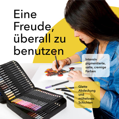Castle Art Supplies Buntstifte Set, 120 Stifte im Reissverschlussetui