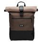 Ela Mo Rolltop Rucksack Damen mit Laptopfach und USB, Sand & Olive, zweifarbiger Rolltop-Daypack