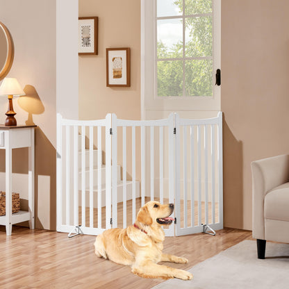 Yaheetech Hund Absperrgitter Faltbar – 3 Paneele 151.5x90.5cm Weiss
