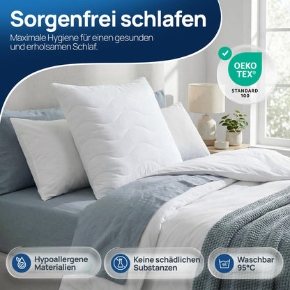 LILENO HOME Allergiker Kopfkissen 80x80 cm 6er Set 95°C waschbar