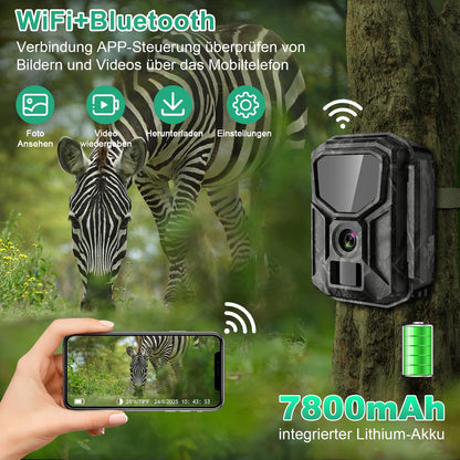 Lutranstra 5KB Wildkamera mit Solarpanel, 5K Video und 64 MP