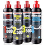 menzerna Politur-Set Heavy Cut, Medium Cut, Super Finish & PowerLock, vier Flaschen