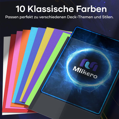 Mlikero Kartenhüllen 1000 Stück, 10 Farben, 66 x 91 mm für MTG