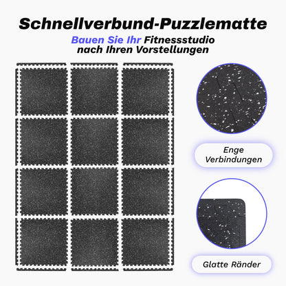 AIRHOP Fitness-Puzzlematte Gummiert - 12 Stk. 60x60x1,4cm