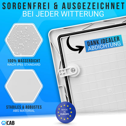 QCAB Verteilerkasten IP65 wasserdicht, ABS-Gehäuse, 30 x 40 x 17 cm
