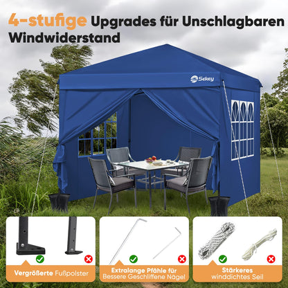 Sekey Premium Pop Up Faltpavillon 3x3 m – Wasserdicht Navy