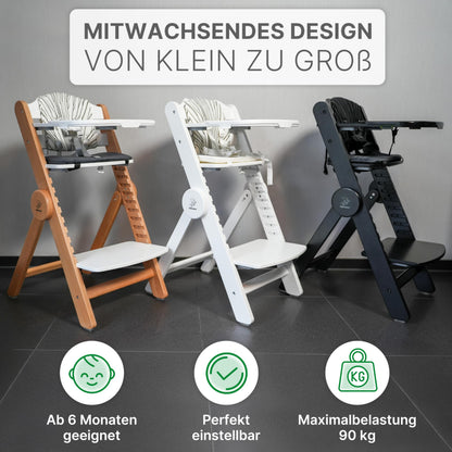 ZWERGHELD® Kinderhochstuhl ZS3 Set mitwachsend - Natur