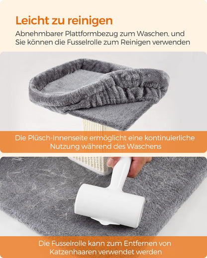 Feandrea Kratzbaum PCA022W01, Katzenkratzbaum mit Sisal, hellgrau