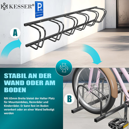 KESSER Fahrradständer für 6 Fahrräder, Mehrfachständer Schwarz
