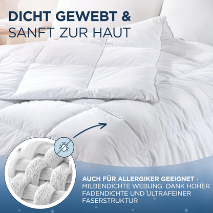 Samthus Bettdecke 155x220 cm – Ganzjahresdecke mit Baumwollbezug
