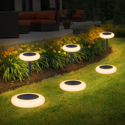 INTELAMP Solarleuchten Garten 6 Stück RGB Warmweiss mit Fernbedienung