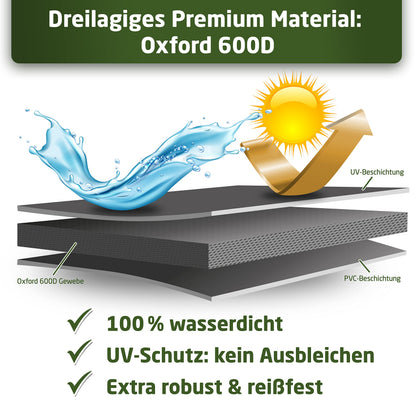 WALDNER Strandkorb Schutzhülle Oxford 600D, 155 x 90 x 160 cm, grau