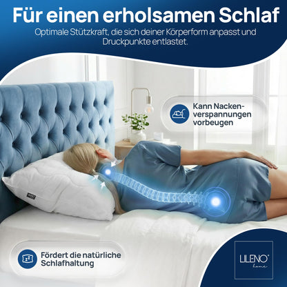 LILENO HOME Allergiker Kopfkissen 80x80 cm, 4er Set, 95 °C waschbar
