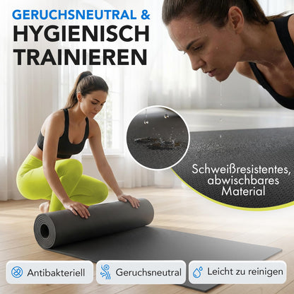 LILENO SPORTS Bodenschutzmatte Fitness 90x200 cm, 8 mm, rutschfest