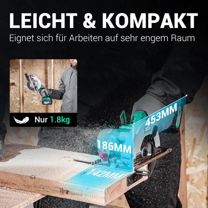 DCA Akku-Handkreissäge ADMY125 20V bürstenlos mit 4,0Ah Akku
