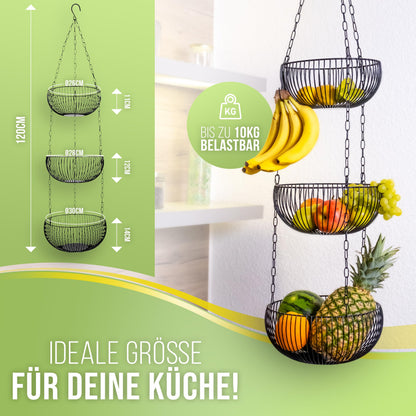 BS Obstkorb hängend – Hängekorb für Obst und Gemüse, schwarz