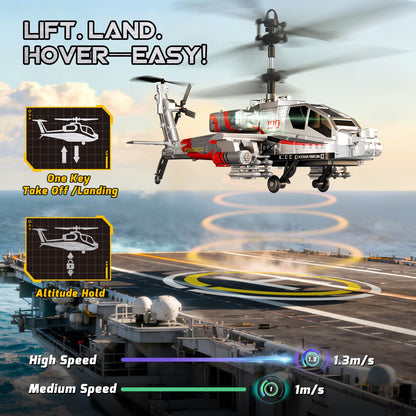 XIKOTEC RC Helikopter XK1 im Militär-Design, ferngesteuert, silber