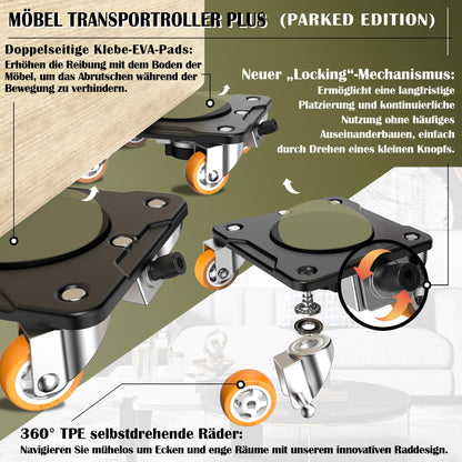 ONEON Möbeltransportroller Plus Parked Edition feststellbar