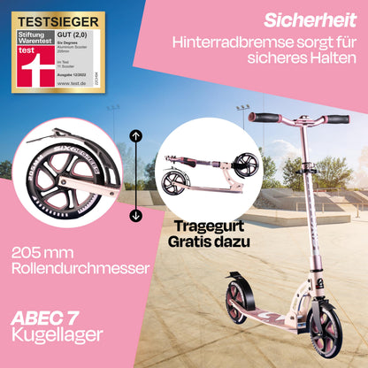 Six Degrees Aluminium Tretroller 205 mm Klappbar - Blossom Pink
