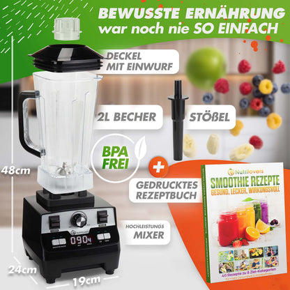 NUTRI-BLENDER MAX Hochleistungsmixer - 2000W, 2L Tritan
