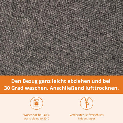 sleepling Bankauflage 140x50 cm dunkelgrau, Sitzkissen waschbar