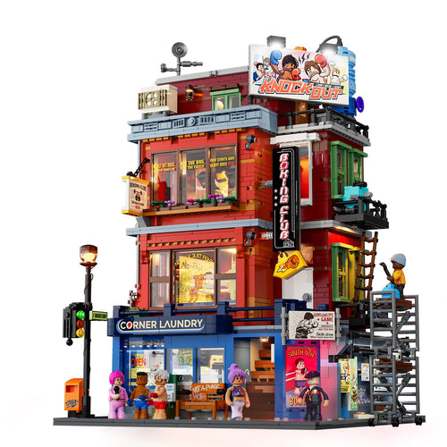 Lumibricks Boxclub Strassenfusion Klemmbausteine mit Licht, 3036 Teile, rote Ziegelwände
