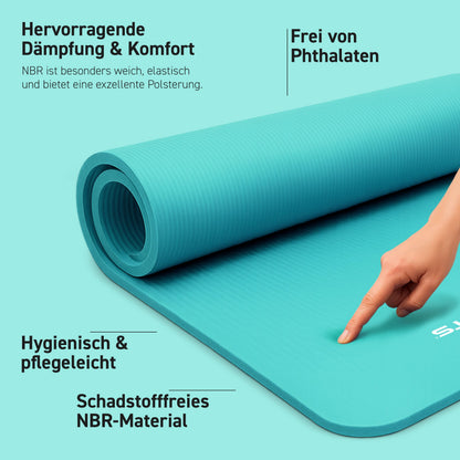MSPORTS Gymnastikmatte Premium 190 x 100 cm, Aquamarin, phthalatfrei